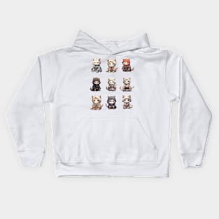 Angsty Samurai Kitten Crew Design Kids Hoodie